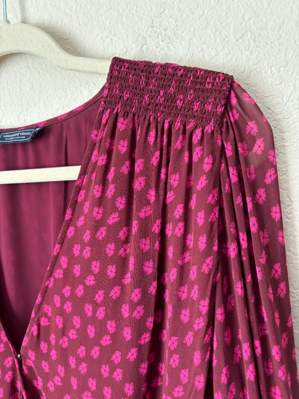 Vineyard Vines XL Faux Wrap Long Sleeve Tiered Mini Dress - Picture 6 of 13